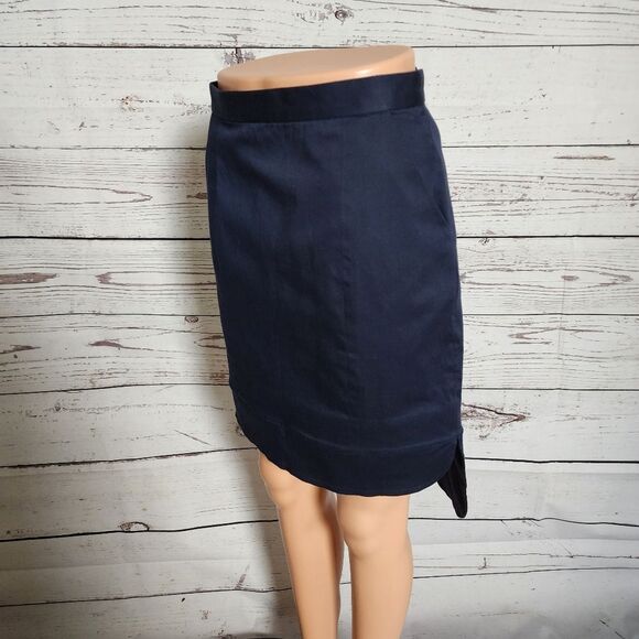 TY-LR Navy Blue High Low Cotton Skirt Small NWT - Picture 5 of 9